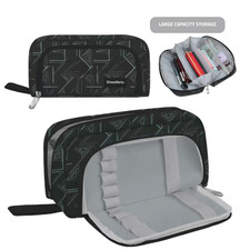 Large Capacity Pencil Case Holder – School Office Pen Organizer - 3 Compartments