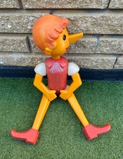 Vintage Soviet Buratino Pinocchio Toy USSR Large 50cm Plastic Figure 1970s Rare