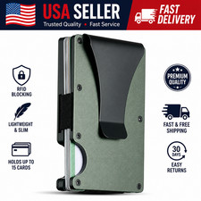 The Ridge Style Titanium Wallet with RFID Blocking Card Slots, Money Clip Usa