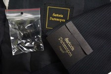 Sartoria Partenopea Blue Striped Silk Blend 2 Pc Suit Jacket Pants Sz 42R NEW