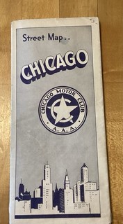 VINTAGE Chicago Motor Club Street Map Chicago Illinois