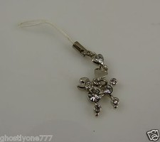 French Poodle dog cell phone or purse charm strap pet Austrian crystal