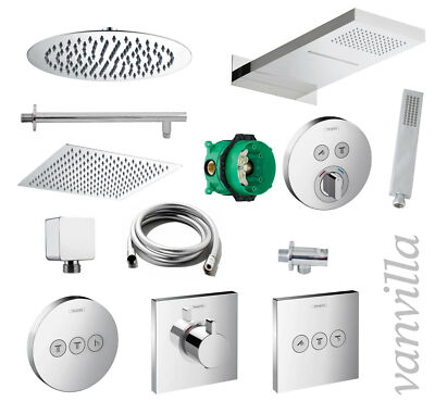 vanvilla Dusch-Set Regenduschkopf mit Armatur Hansgrohe Unterputz ShowerSelect