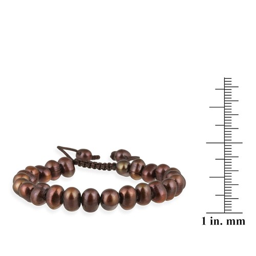7.5-8mm Süßwasser Braune Verstellbare Armband - Bild 3 von 3