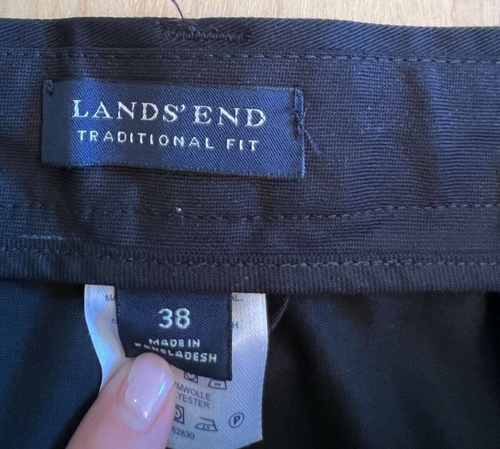 PANTALONES CARDO LANDS END TRADICIONAL FIT NEGROS TALLA 38 - Imagen 6 de 7