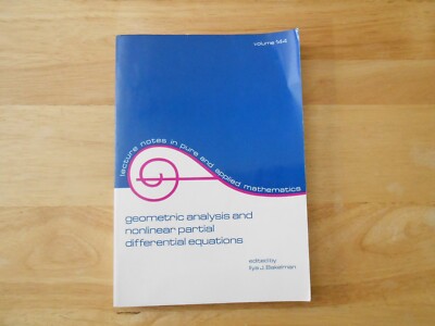 Geometric Analysis and Nonlinear Partial Differential Equations (Lecture Notes i