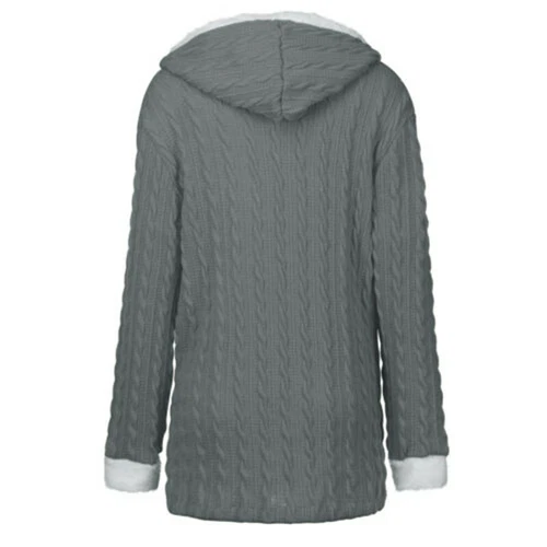 Warm Hooded Knit Sweater Cardigan Coat Long Sleeve Outwear Winter JacketWomen's - Bild 3 von 18