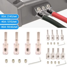 4Pcs 1/0 Gauge To 0/4/8 Gauge Pin AWG Power Wire Reducer Car Audio Amp Terminal