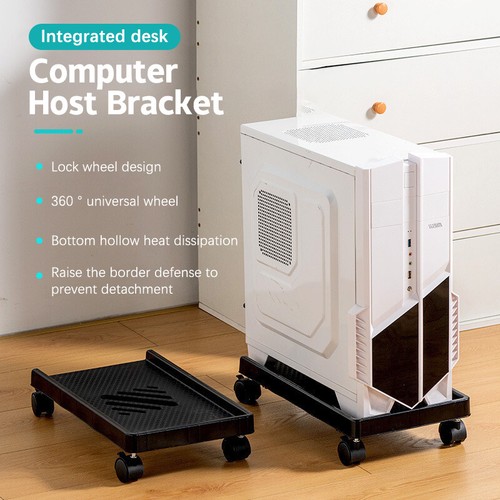Adjustable Mobile CPU Holder Computer Tower Stand Ventilated For Most PC Under - Afbeelding 8 van 13