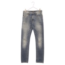 DOLCE & GABBANA Capri Washed Logo Plate Stretch Denim Pants G4B5AP Indigo Used