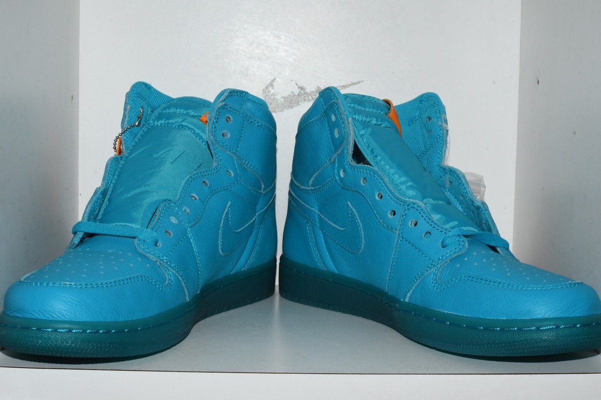 Size 9.5 - Air Jordan 1 Retro OG G8RD High Blue Lagoon for  display picture 2