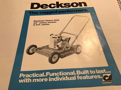 Deckson Schwerlast Kreiselmäher Original Vintage 80er Jahre Verkaufsprospekt