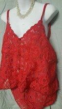 Ventura Red Teddy Camisole Panty Set Sexy Lace  Plus Size  2x  3X  4X  5X