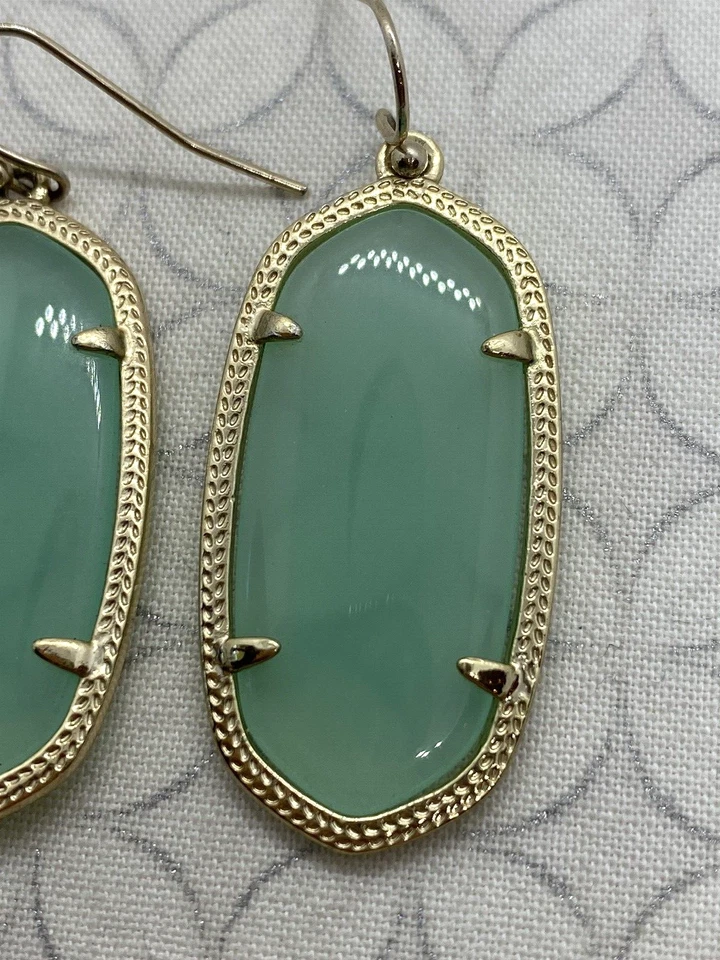 Kendra Scott Elle 耳环 浅绿色玉髓 金色 — 第 3/4 张图片