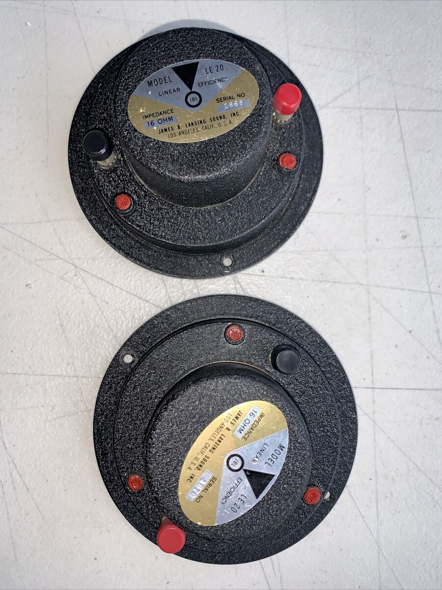 Pair Vintage JBL LE20 LE 20 16-ohm Tweeters Speakers James B Pair Vintage JBL LE20 LE 20 16-ohm Tweeters Speakers James B