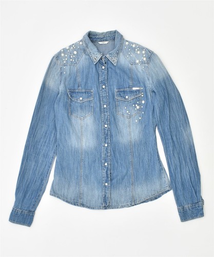 GUESS Womens Denim Shirt UK 8 Small 