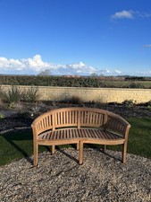 Teak Banana￼Garden Bench Solid Hardwood Love Seat