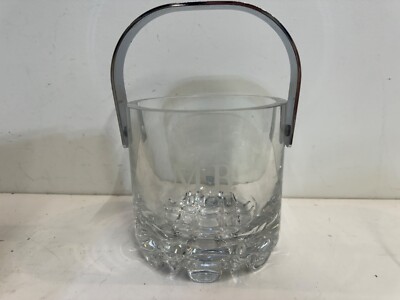 Vintage Orrefors Swedish Crystal Ice Bucket with M.B. Initials