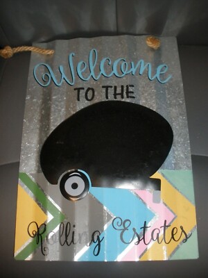 Tin Sign Welcome to the Rolling Estates 10'' x 15''  Camping (GS2)