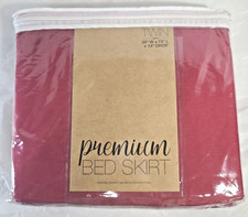 Premium Brand Twin Bedskirt 14" Drop BURGUNDY Machine Washable New 39" W X 75"L