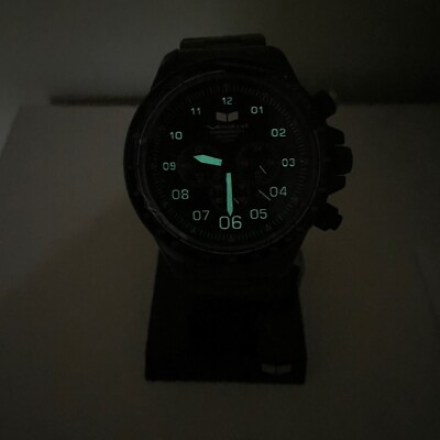 Vestal Big Watch Men's ZR3 Chronograph Watch Brushed Black/Lume