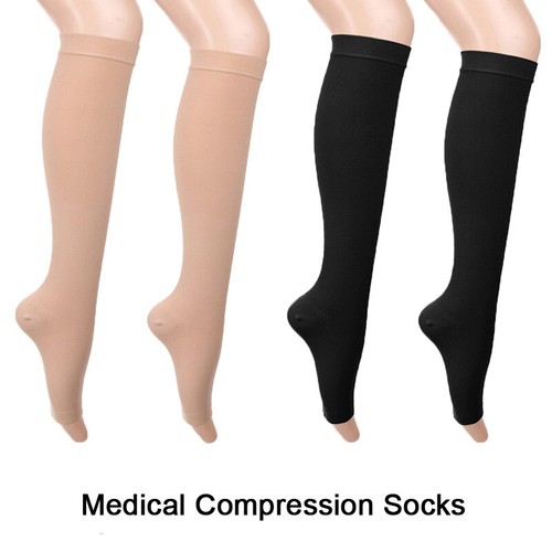 Medical Compression Socks Supports Edema Varicose Veins Sock Open Toe