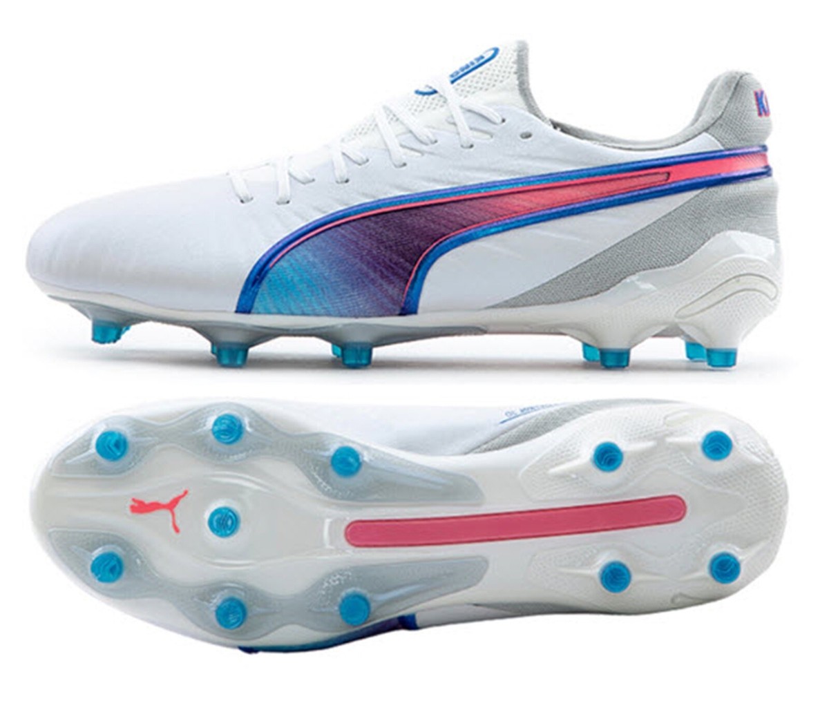 PUMA Men KING Ultimate FG Cleats White Soccer Football Boot