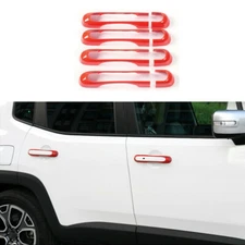 Exterior Door Handle Inserts Cover Shell Trim Decor For Jeep Renegade 2016+ Red 