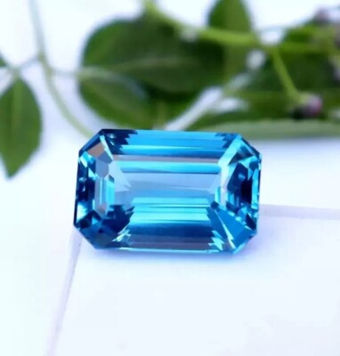 Attractive Sky Blue Sapphire 12-14 Ct Emerald Cut EGL Certified Loose Gemstone