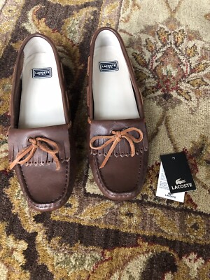 Lacoste Courcelle 4 Brown Leather Womens Driving Flat Loafer - 9M