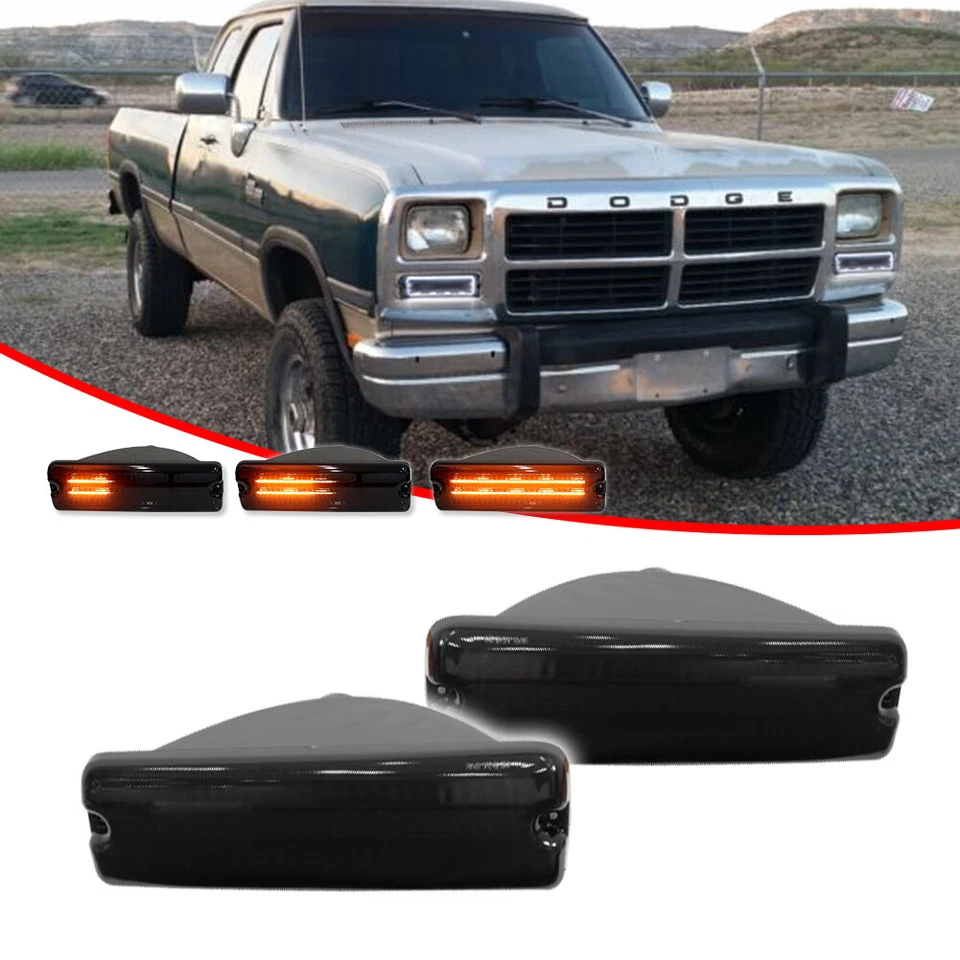 Luces de señal LED con interruptor de humo para 91-93 Dodge D150 D250 D350 W150 W250 W350 Foto 3 de 4