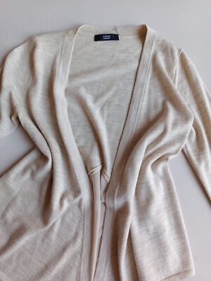 Steffen Schraut Merino Wolle Strickjacke Cardigan 38 M beige