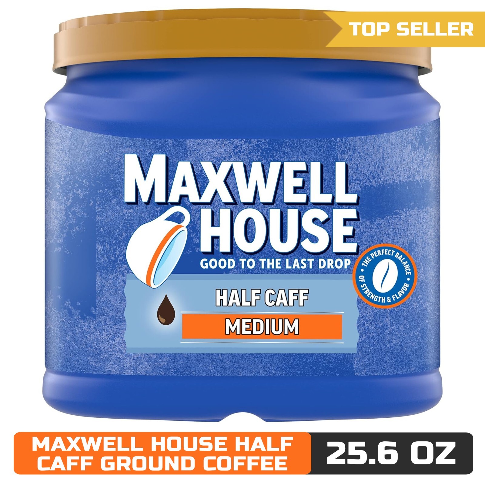 Maxwell House Half Caff Medium Roast Ground Coffee (25.6 oz 