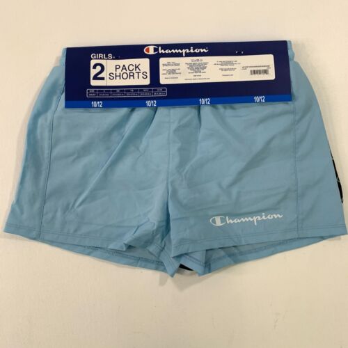 Champion Girls' 10 / 12 Shorts 2 Pack Active Bottom Size 10/12 Multicolor Blue - Picture 3 of 7