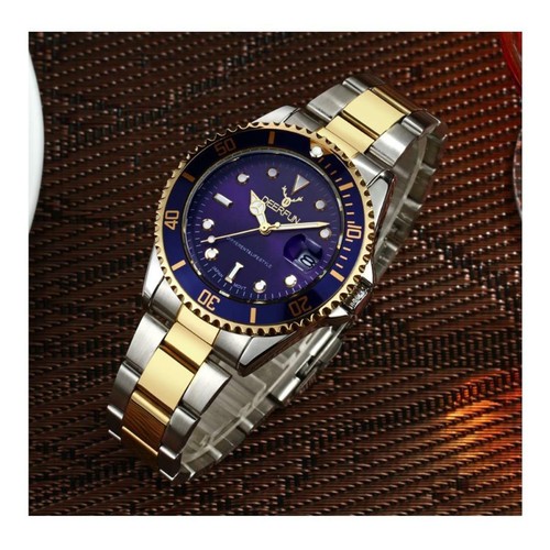 Deerfun Homage Watch Blue Silver Gold Date Watches Top Quality Sale UK Stock - Picture 2 of 6