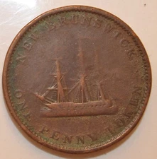 1843 New Brunswick One Penny Token lot 105