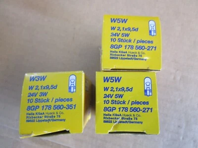 LKW DAF Iveco MAN Mercedes Glassockellampe HELLA W3W W5W 24V 3W 5W SET NEU 30x - Bild 1 von 4