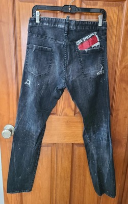 Dsquared2 Tidy Biker Nlack Denim Jeans Men