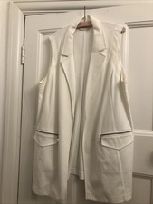Ladies Sleeveless Casual One-size Ivory White Jacket Usa Chico’s Brand Used.