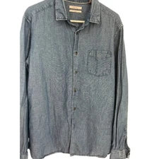 Esprit Denim Shirt Mens XL Slim Fit Long Sleeve Button Up Casual