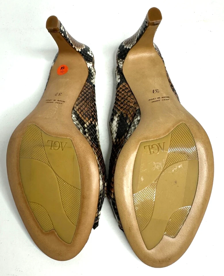 Sandalias de cuña AGL Attilio Giusti Leombruni de piel de serpiente para mujer hechas en Italia 37 Foto 3 de 4