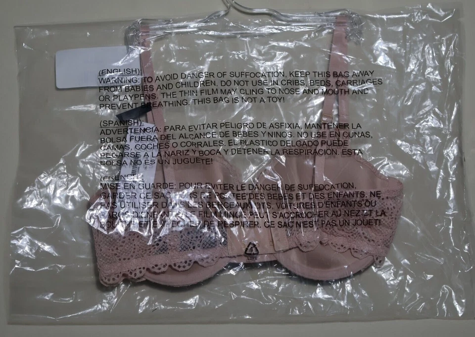 DKNY DK4500 Superior Lace Balconette Women's Bra Beige 34D NWT - Image 4 of 4