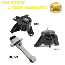 3 PCS MOTOR & TRANS MOUNT FIT 2016-2020 KIA SORENTO 4WD 2.4L & 3.3L - AUTO TRANS