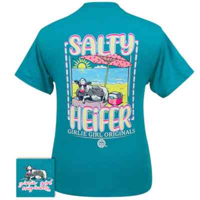 New GIRLIE GIRL T SHIRT SALTY HEIFER