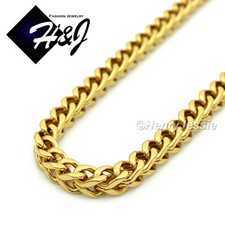 Stainless Steel 4.5mm Gold Plated Franco Cuban Box Chain Necklace 24"30"36"