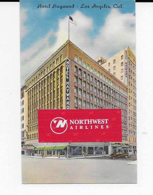 HOTEL HAYWARD LOS ANGELES 6TH & SPRING ST LITHOGRAPH 1940'S POSTCARD eBay