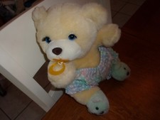 TB TOY TRADING 10" vintage teddy bear lovey plaid pacifier baby long eyelashes