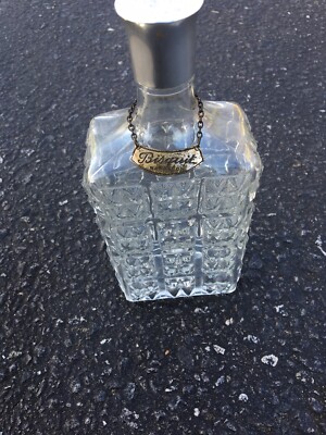 BISQUIT-DUBOUCHE Beautiful RARE Crystal EMPTY Cognac Bottle 8 1/4 x3.5 x2 