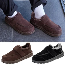 FitVille Men's Winter Slippers Extra Wide Casual Diabetic Shoes Indoor & Outdoor