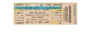 7/27/05 Mellencamp and Fogerty Concert Ticket Stub Nashville, TN